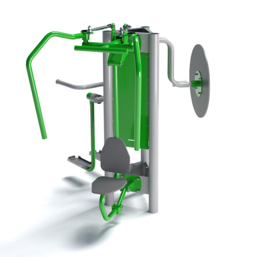 Combi buiten fitnesstoestellen 15 Deze Buiten fitness stations zijn ideaal voor gemeentes die inwoners willen stimuleren om laagdrempelig en gratis in beweging te komen in de buitenlucht.